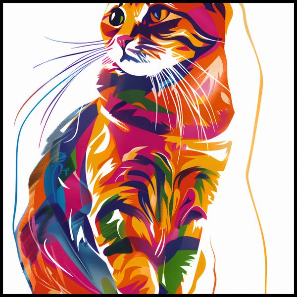 Plakat 100x100cm Nasycony Kot zdjęcie 2