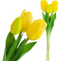 TULIPANY BUKIET TULIPANÓW GUMOWANE GUMOWE JAK ŻYWE 3szt ZÓŁTE