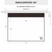 Ekran Elektryczny 100" 203X152Cm Z Pilotem Em-100 4:3E Art Prem