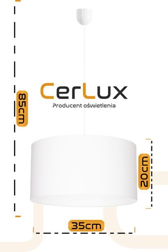 Lampa wisząca ABAŻUR BIAŁA 35cm LED na Arena.pl