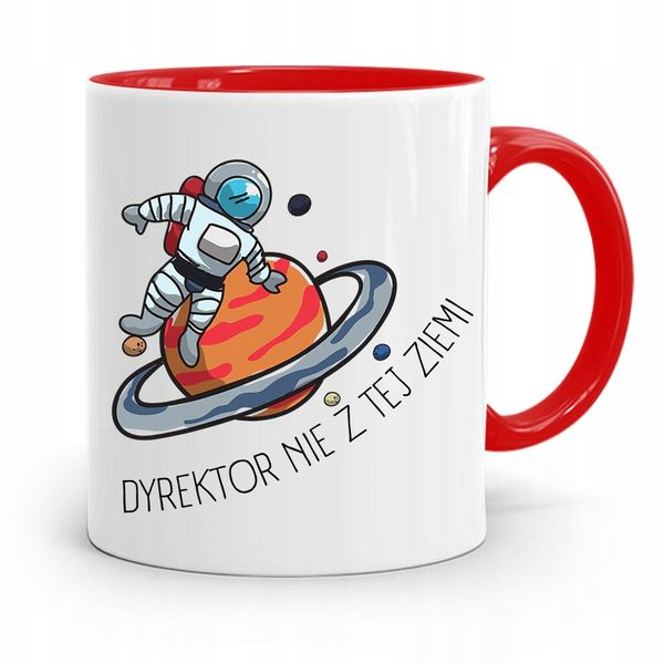 Dla Dyrektora Kubek Czerwony Nie Z Tej Ziemi Z Nadrukiem Ze Zdjęciem zdjęcie 1