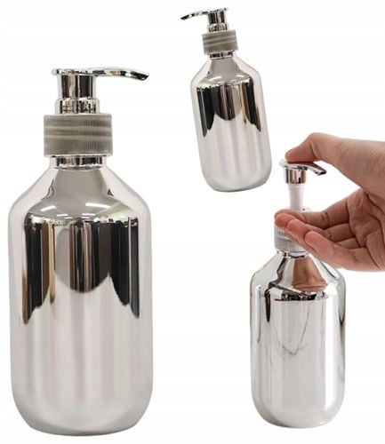 Dozownik Do Mydła Płyn Pojemnik Łazienkowy Srebrny na Arena.pl