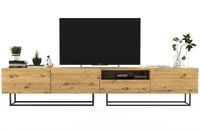 Komoda RTV, półka, loft, SANO, 240x35x46 cm, dąb artisan, mat | TYLETEGOTU