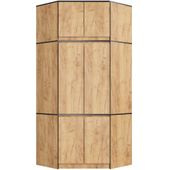 Szafa narożna z nadstawką 100 cm do sypialni - dąb craft