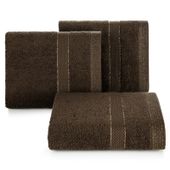 Ręcznik frotte z lśniącą bordiurą BARI 30X50 ciemny brązowy