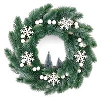 WIANEK ŚWIĄTECZNY DO ZAWIESZENIA STROIK NA DRZWI GIRLANDA UDEKOROWANA 35 cm