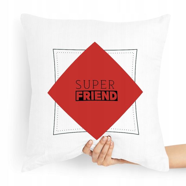 Poduszka Dla Przyjaciela Super Friend Prezent Z Nadrukiem Ze Zdjęciem zdjęcie 1