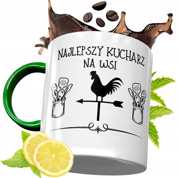 Kubek Zielony Dla Kucharza Idealny Prezent Z Nadrukiem Ze Zdjęciem zdjęcie 1