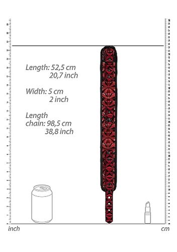 Luxury Collar With Leash - Burgundy na Arena.pl