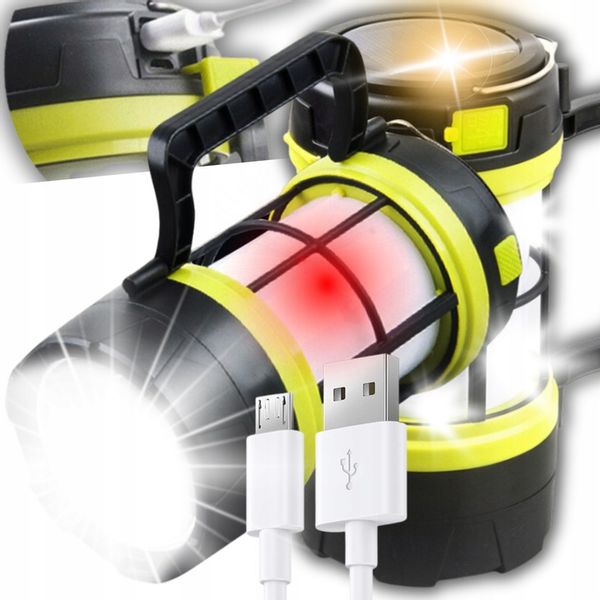 MOCNA LATARKA TURYSTYCZNA LED KEMPINGOWA LAMPA PODRĘCZNA UCHWYT POWERBANK zdjęcie 1