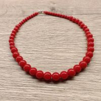 KORALE góralskie Dziewczęce Korale dla dzieci POJEDYNCZE czerwone FOLK 41cm