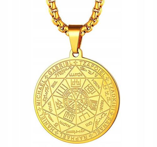 Amulet 7 Aniołów Archaniołów Amulet Pieczęć 316L Złoty Talizman na Arena.pl