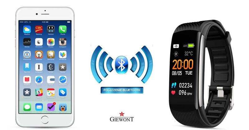 Smartband Giewont Czarny GW200-4 + Pasek Różowy zdjęcie 6
