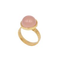 Pierścionek regulowany z Agatem różowym w srebrze złoconym (rozm. 15)