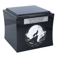 Urna z wilkiem Czarna / Plakietka