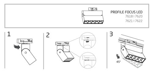 Biały reflektor Profile Focus 7618 LED 9W 3000K do szynoprzewodu na Arena.pl