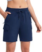 Spodenki trekkingowe damskie cargo krótkie wodoodporne granatowe S