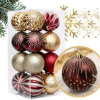 komplet bombek bożonarodzeniowych 16 sztuk w opakowaniu średnica 8cm złote