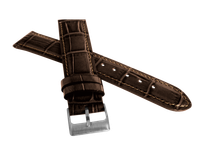 LAVVU Brązowy szyty pasek CROCO z luksusowej skóry Top Grain - 22