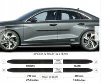Audi A3 Sedan 2021+ Listwy CZARNE Boczne Drzwi