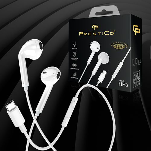 UNIWERSALNE PRZEWODOWE SŁUCHAWKI DOUSZNE USB-C Z PILOTEM | PRESTICO na Arena.pl