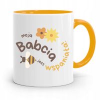 Kubek Żółty Dzień Babci Moja Babcia Jest Wspaniała Z Nadrukiem Ze Zdjęciem