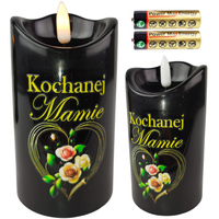 Świeca led na baterie 2xR6 wkład do zniczy znicza wkłady dedykacja świeczka