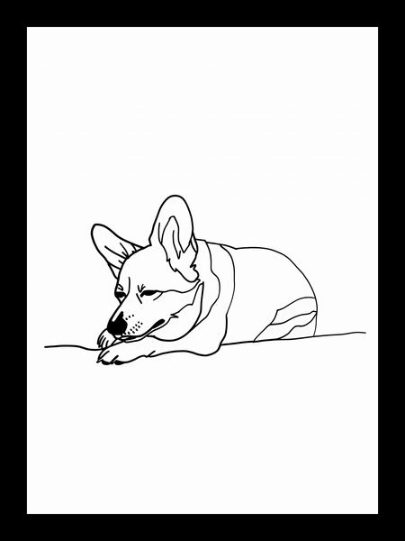 Plakat 13x18cm Śpiący Corgacz zdjęcie 2