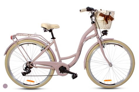 Damski rower miejski Goetze 28 mood 7b + kosz / Lilla Cream