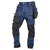 spodnie robocze denim wzmocnienia cordura, granatowe, roz. s - t n81-361-s