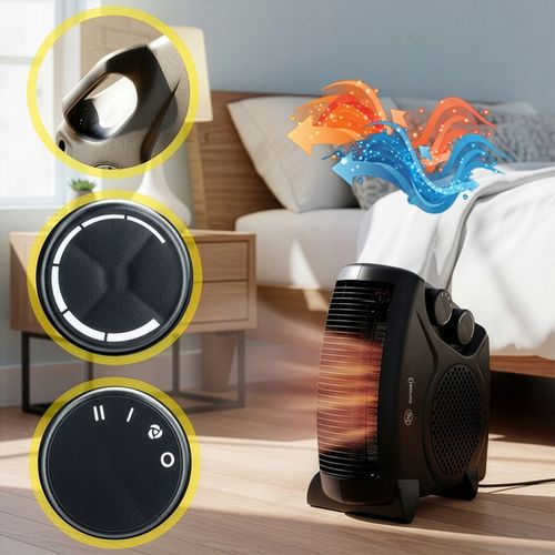 TERMOWENTYLATOR FARELKA GRZEJNIK ELEKTRYCZNY 2000W Z TERMOSTATEM 3 na Arena.pl