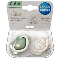 CANPOL Smoczek uspokajający silikonowy symetryczny 0-6m GOOSE 2-pak