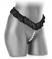 Seksowne koronkowe stringi stymulujące koraliki