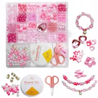 DUŻY  ZESTAW KORALIKÓW DO TWORZENIA BIŻUTERII 300/400 EL