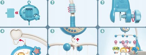 KARUZELA DO ŁÓŻECZKA PROJEKTOR GWIAZD Z PILOTEM DLA DZIECI NIEMOWLĄT TIMER na Arena.pl