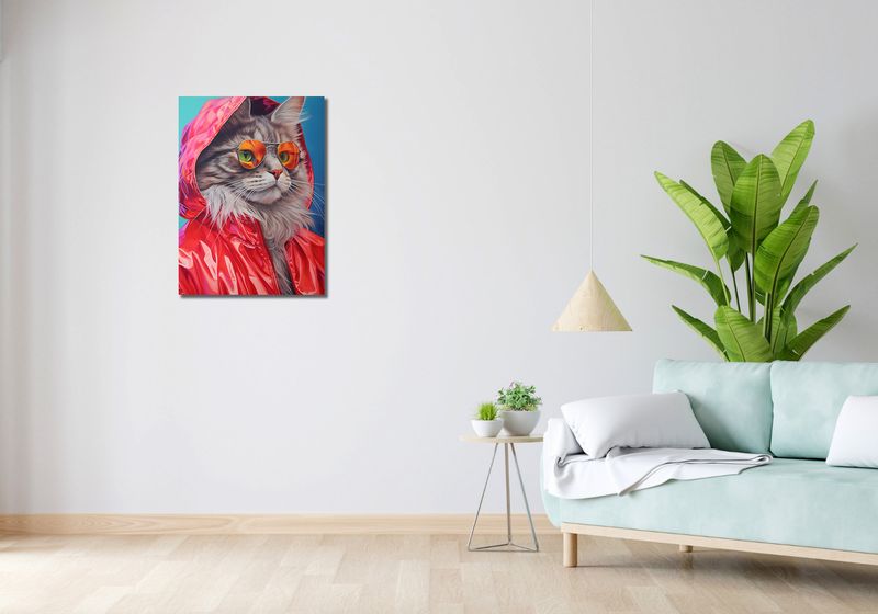 Obraz 50x70cm Kot w Stylu zdjęcie 2
