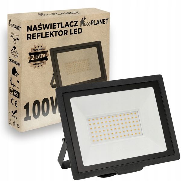 Naświetlacz halogen LED 100W + statyw budowlany zdjęcie 11