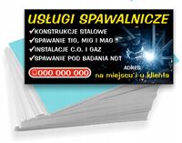 Wizytówki firmowe 100szt DUŻO WZORÓW USŁUGI SPAWALNICZE