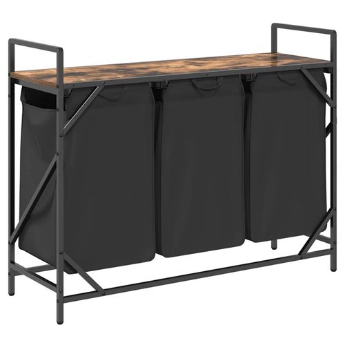 Kosz na pranie 3 przegrody z półką, przydymiony dąb na Arena.pl