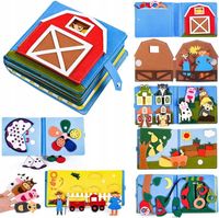 MONTESSORI CICHA KSIĄŻKA SENSORYCZNA ZABAWKA 3D 16 TEMATÓW DLA DZIECI