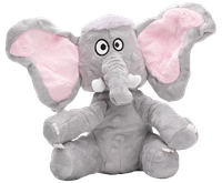 Pluszowa zabawka szarpak dla psa szary słoń z piszczałką 18×27cm UNIQ PETS