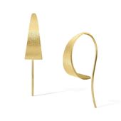 srebrny pozłacane szczotkowane kolczyki