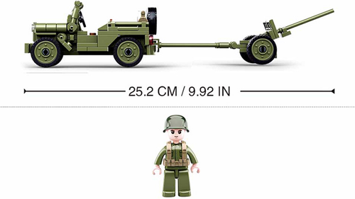 Klocki Wojsko JEEP WILLYS MB + Armata 143el na Arena.pl
