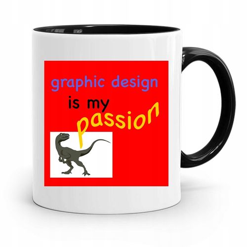 Kubek Czarny Dla Grafika Graphic Is My Passion Z Nadrukiem Ze Zdjęciem na Arena.pl