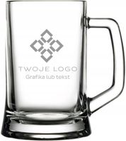 Kufel Szklany Wysokiej Jakości grawerowane Logo na Zamówienie 10szt