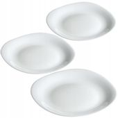 KADAX Talerz Obiadowy 28cm Płytki Biały Zestaw 3x