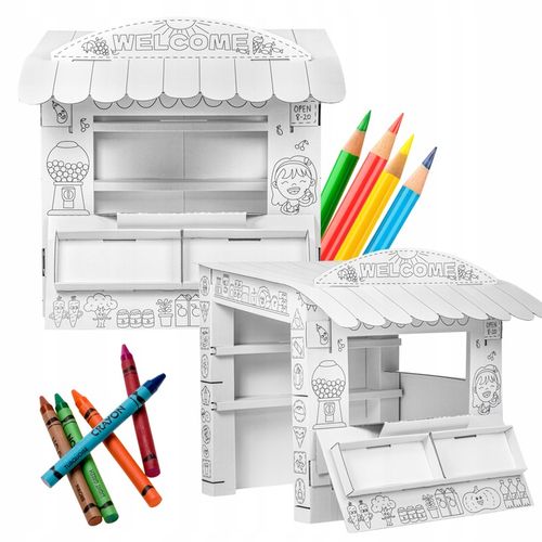 Stragan Handlowy - Zabawka z Tektury ,papieru Handlowy Dla Dzieci Do Zabawy na Arena.pl