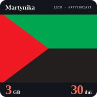 Karta eSIM Internet Martynika 3 GB na 30 dni - bez rejestracji