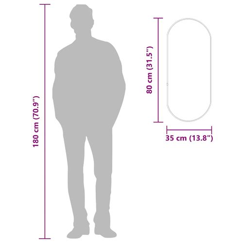 Lustro ścienne, srebrne, 80x35 cm, owalne na Arena.pl