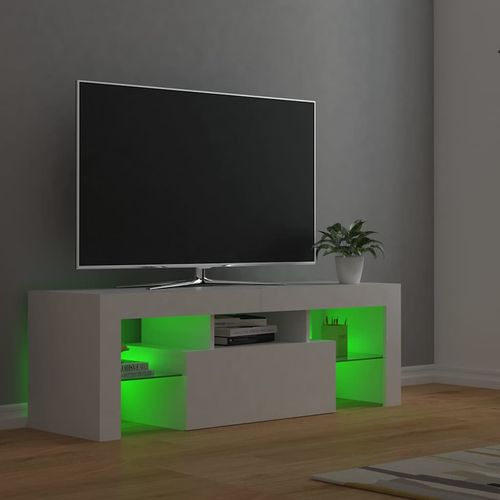 Szafka pod TV z oświetleniem LED, biała, 120x35x40 cm na Arena.pl